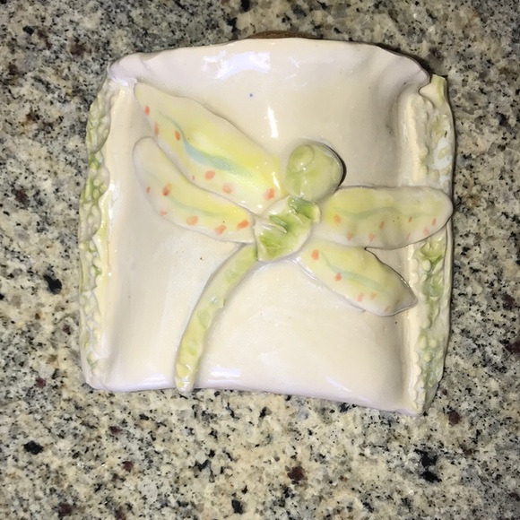 PAIR Ceramic Dragonfly Wall Pockets - Picture 2 of 9